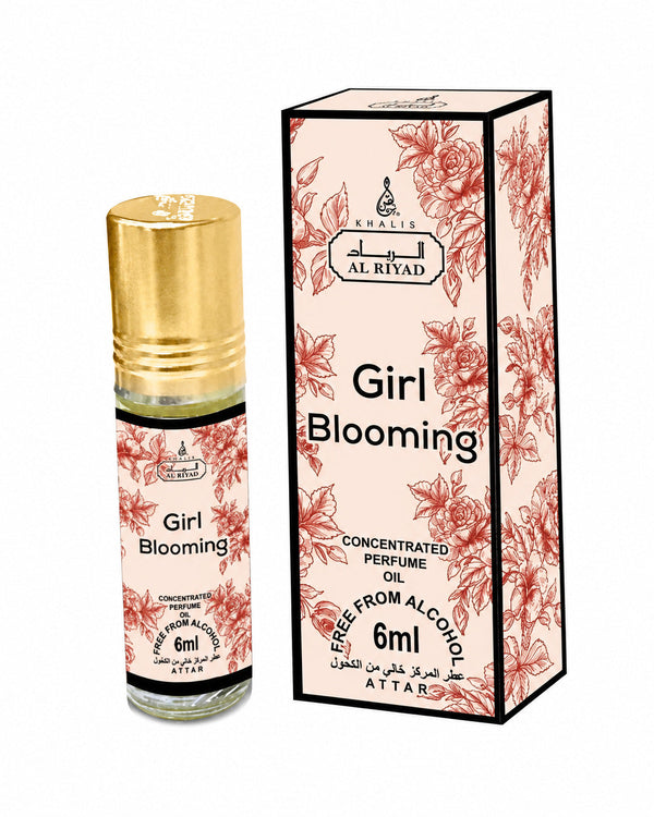 Al Riyad Girl Blooming 6ml perfume oil bottle and box