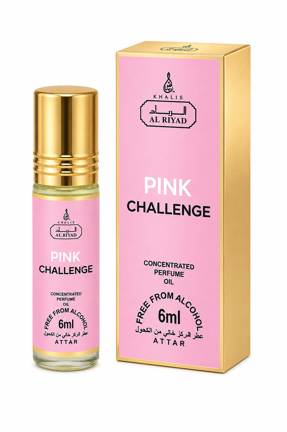 Al Riyad Pink Challenge 6ml perfume oil bottle and box