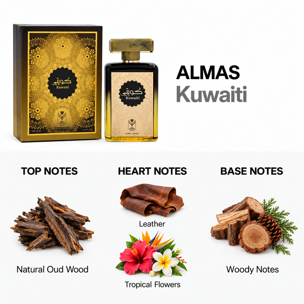 Kuwaiti 100ml — top, heart and base fragrance notes