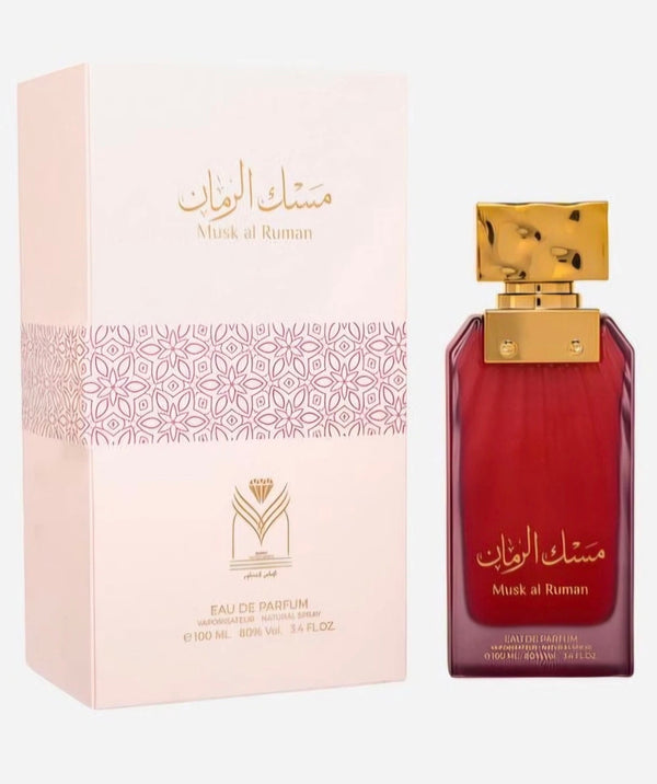 Almas Musk Al Ruman original perfume bottle and packaging