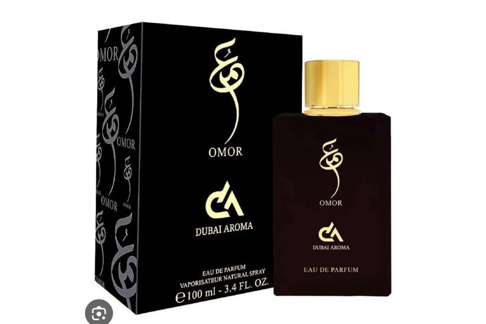 Dubai Aroma Omor 100ml bottle and packaging, supplied PDF