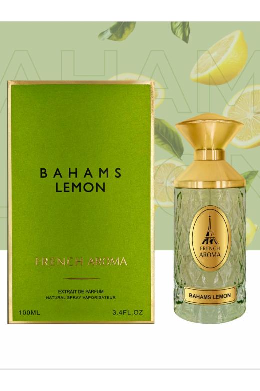 French Aroma Bahams Lemon 100ml original PDF photograph bottle and box