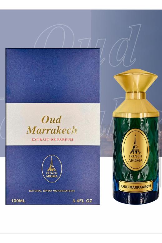 French Aroma Oud Marrakech 100ml original PDF photograph bottle and box