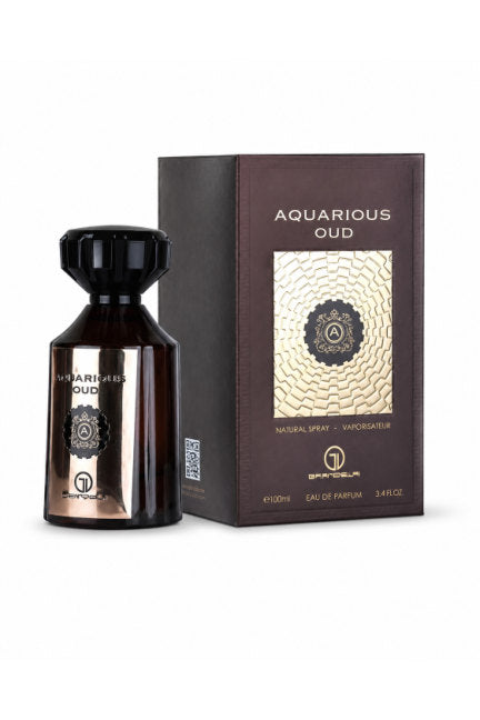 Grandeur aquarious oud 100 bottle and packaging