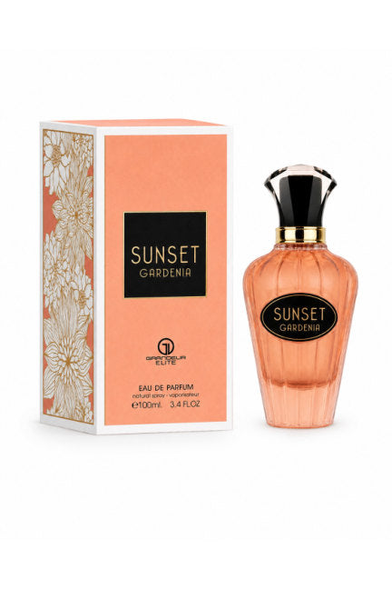 Grandeur sunset gardenia 100 bottle and packaging