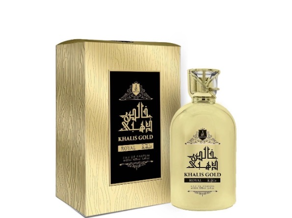 Khalis gold royal bottle and matching packaging