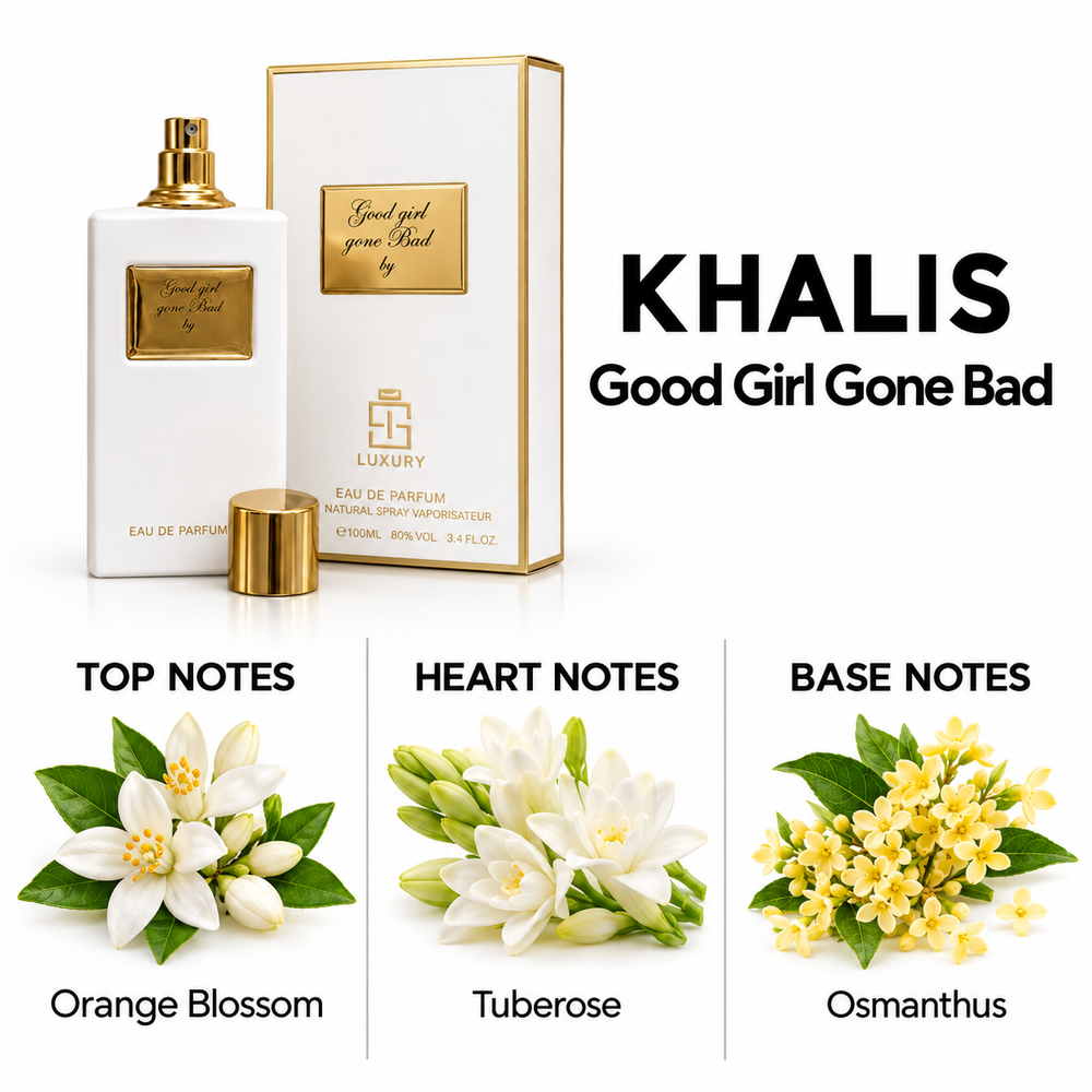 Khalis Good Girl Gone Bad — top, heart and base fragrance notes