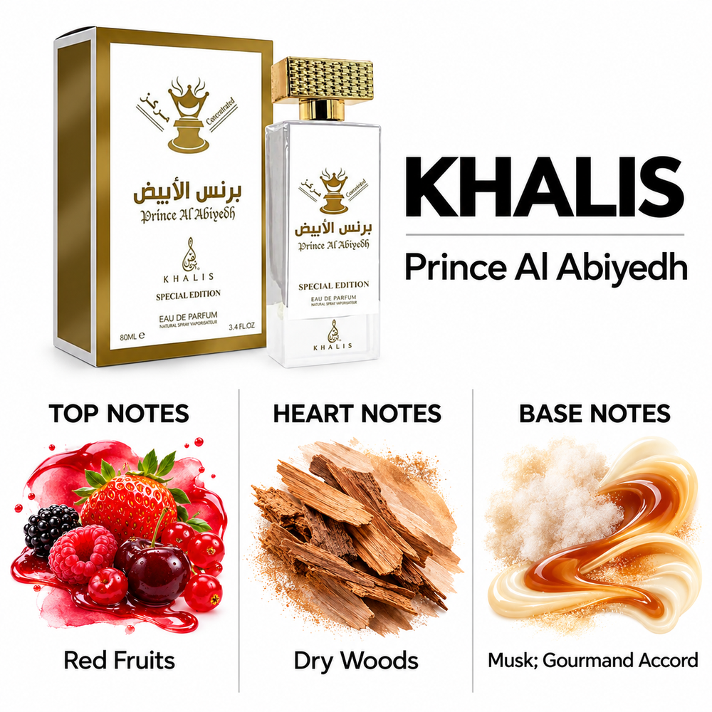 Khalis Prince Al Abiyedh — top, heart and base fragrance notes