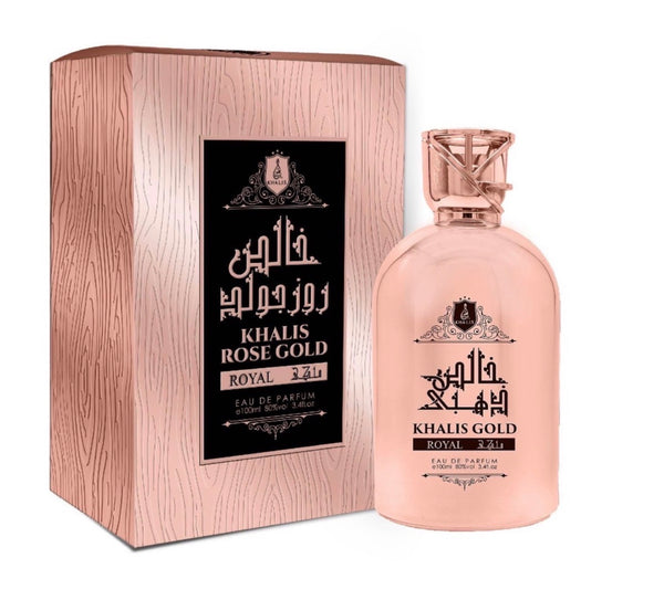 Khalis Rose Gold Royal 100ml bottle and box