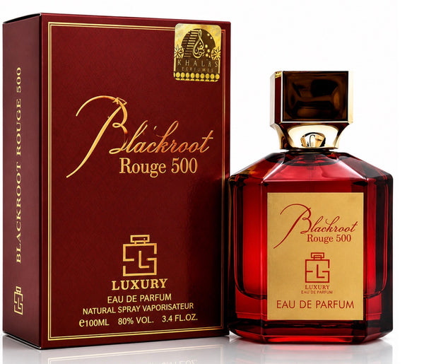 Khalis Rouge For Men 100ml — Blackroot Rouge 500 bottle and box
