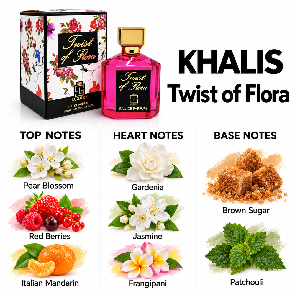Khalis Twist of Flora — top, heart and base fragrance notes