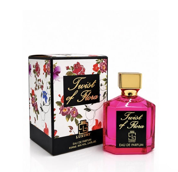 twist of flora perfume bottle and packaging