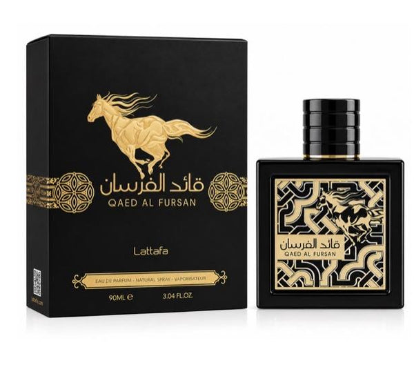 Lattafa Qaed Al Fursan 90ml bottle and box