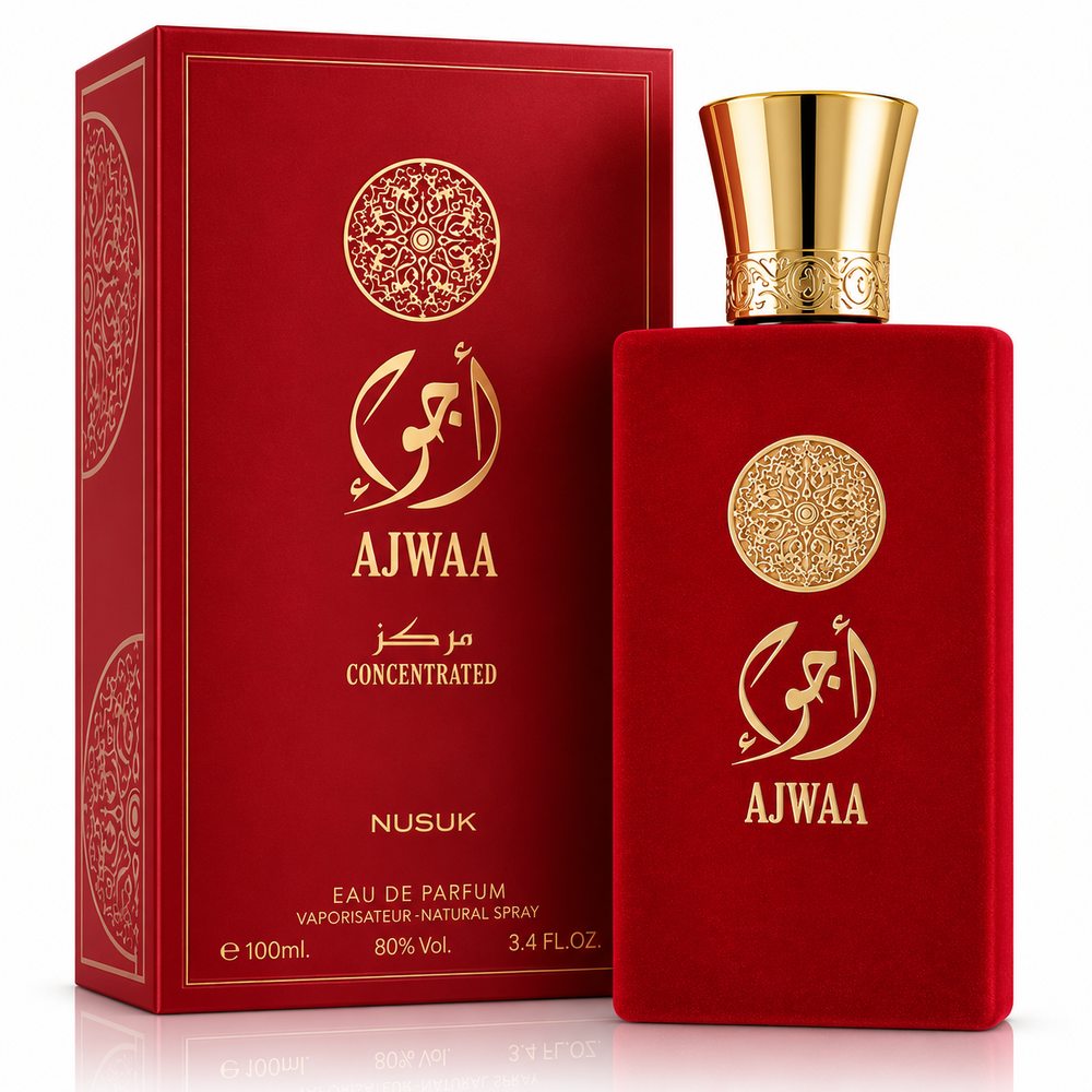 Nusuk Ajwa Murakaz Concentrated Red – 100ml bottle and box
