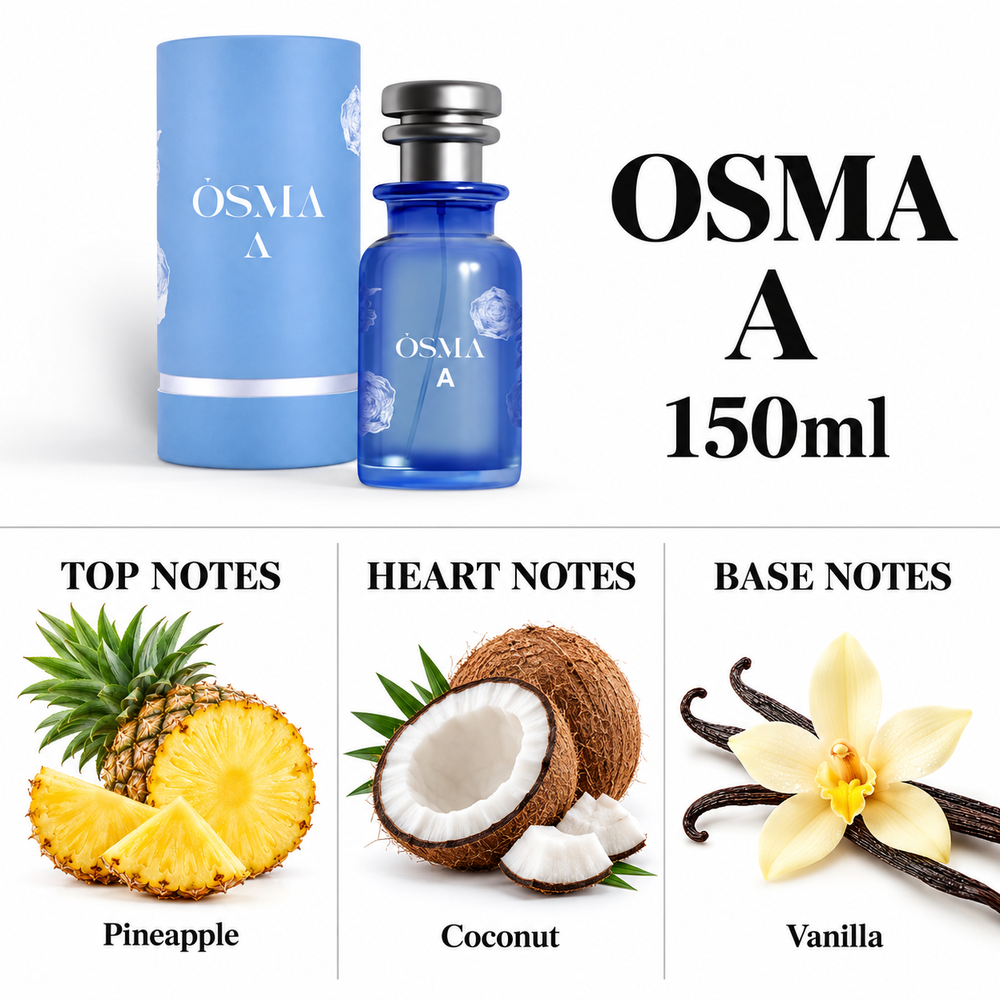 OSMA A – 150ml — top, heart and base fragrance notes