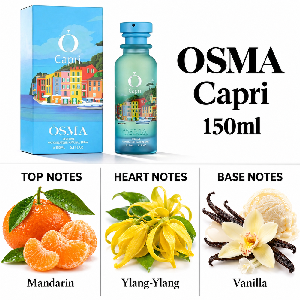 OSMA Capri – 150ml — top, heart and base fragrance notes