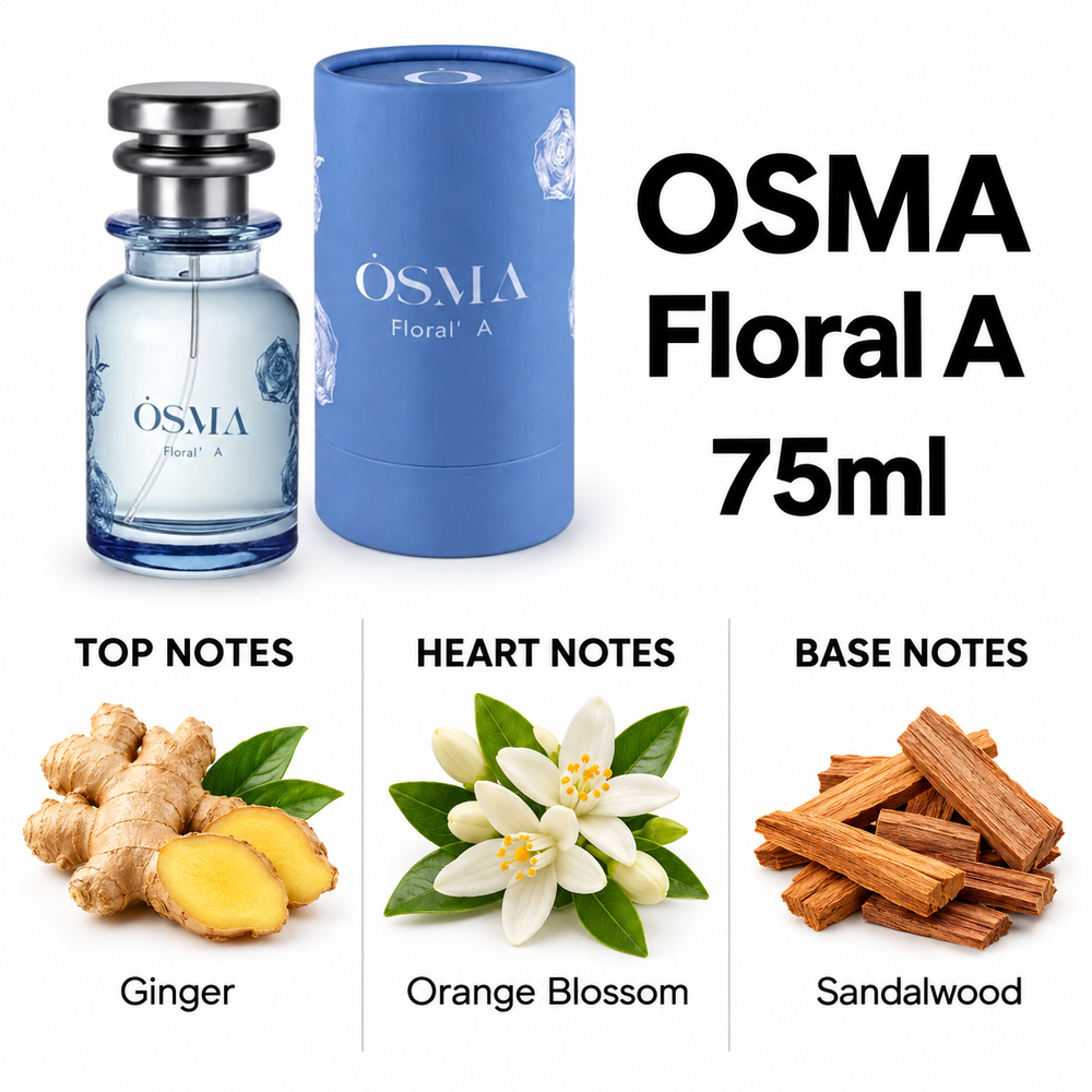 OSMA Floral A – 75ml — top, heart and base fragrance notes
