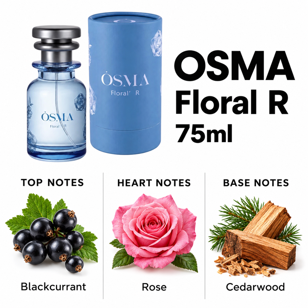 OSMA Floral R – 75ml — top, heart and base fragrance notes