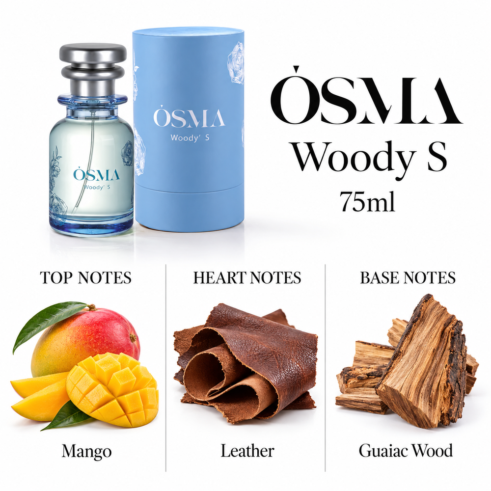 OSMA Woody S – 75ml — top, heart and base fragrance notes
