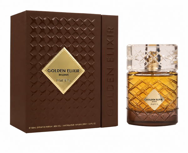 RIIFFS Golden Elixir Reserve – 100ml bottle and box