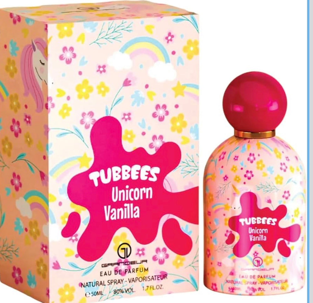 Tubbees Unicorn Vanilla 50ml perfume bottle and matching box