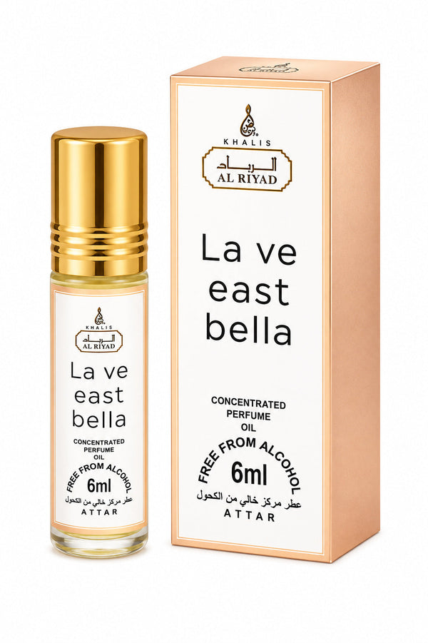 Al Riyad La Ve East Bella 6ml perfume oil bottle and box