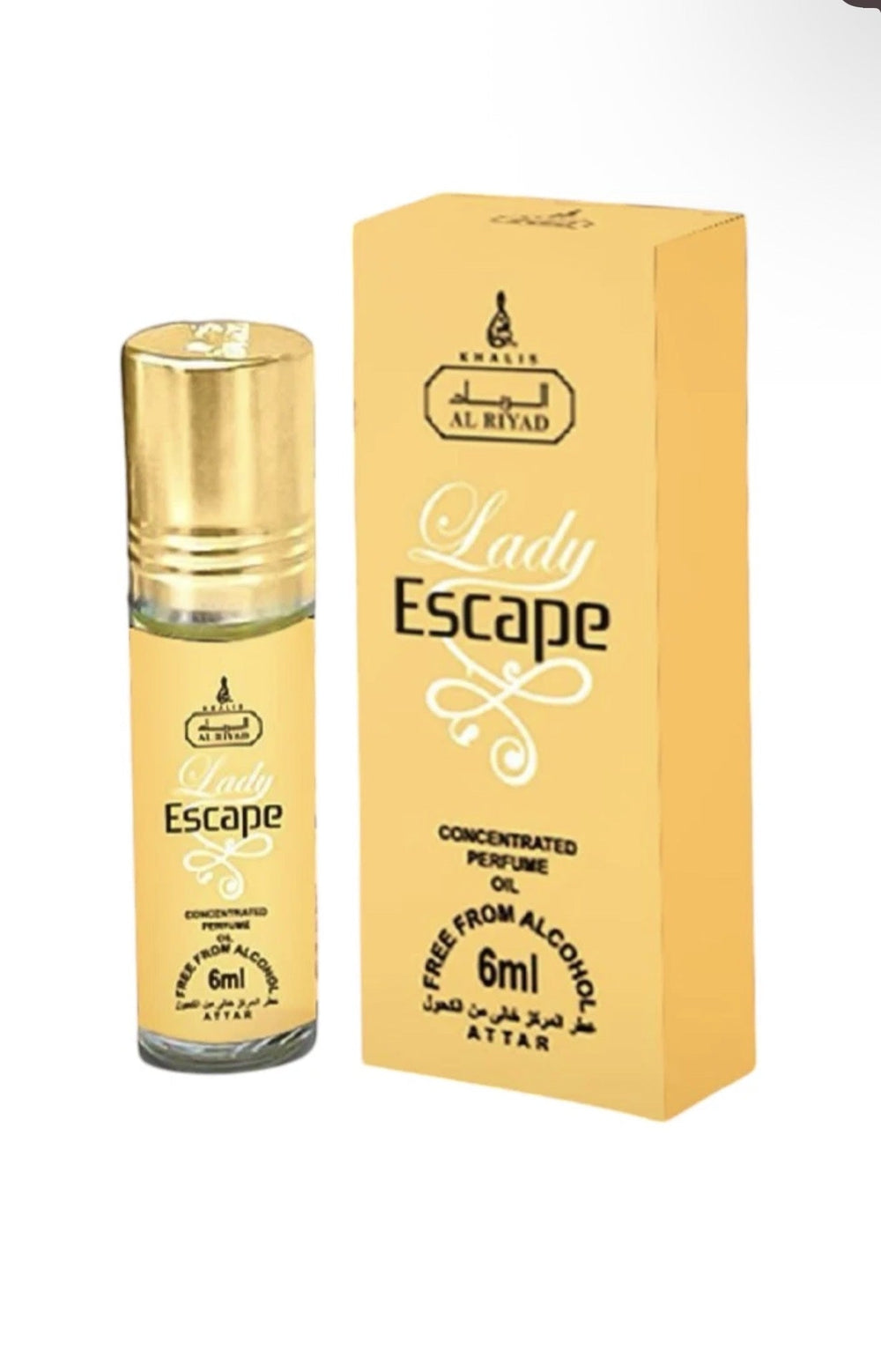 Al Riyad Lady Escape 6ml perfume oil bottle and box