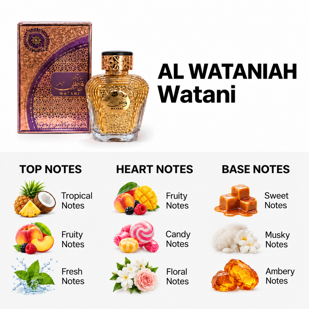 Al Wataniah Watani — top, heart and base fragrance notes