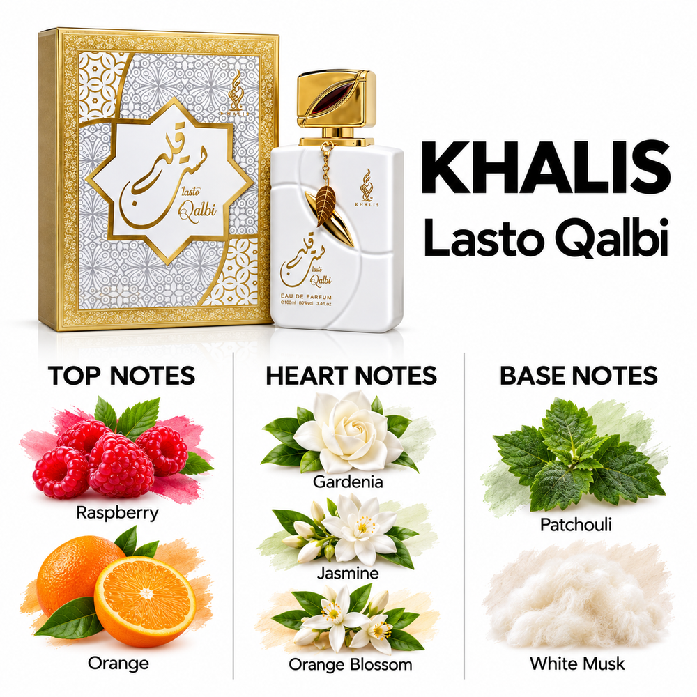 Khalis Lasto Qalbi — top, heart and base fragrance notes