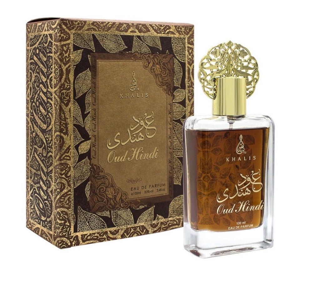 Khalis Oud Hindi 100ml bottle and box