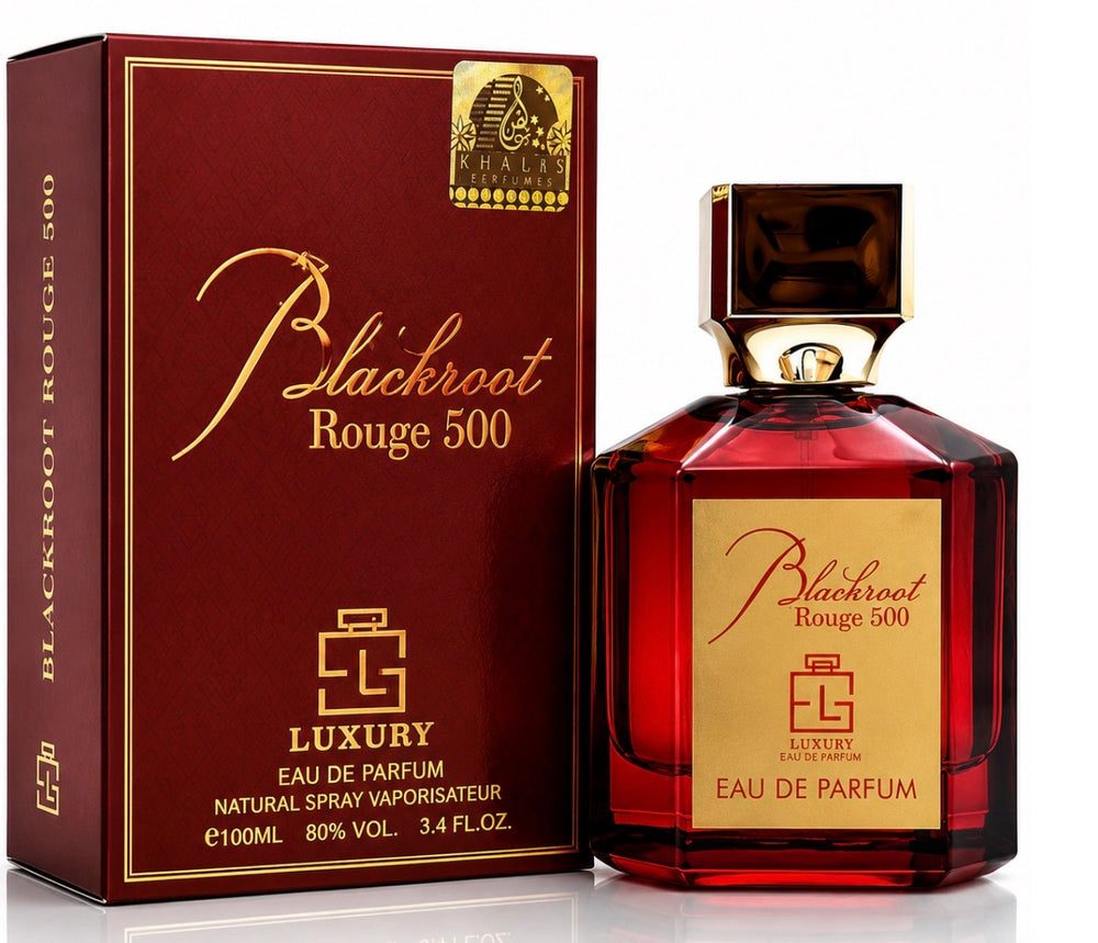 Khalis Rouge For Men 100ml — Blackroot Rouge 500 bottle and box