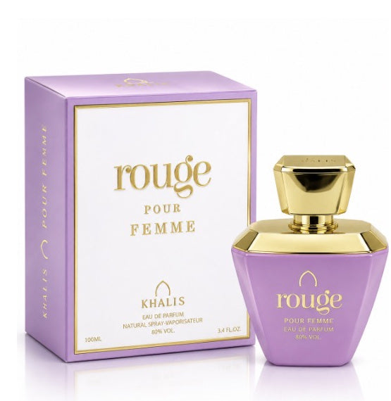 Khalis rouge for women perfume bottle and box