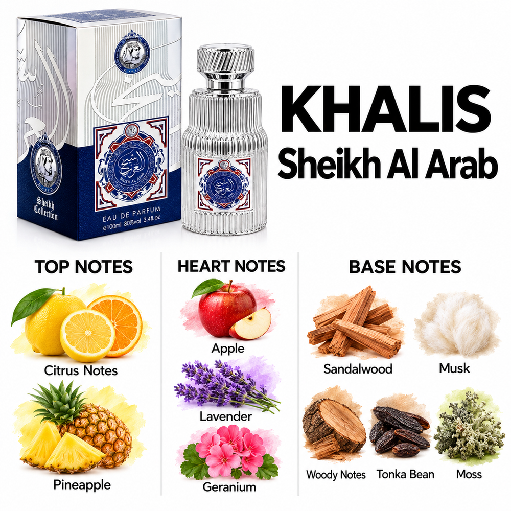 Khalis Sheikh Al Arab — top, heart and base fragrance notes