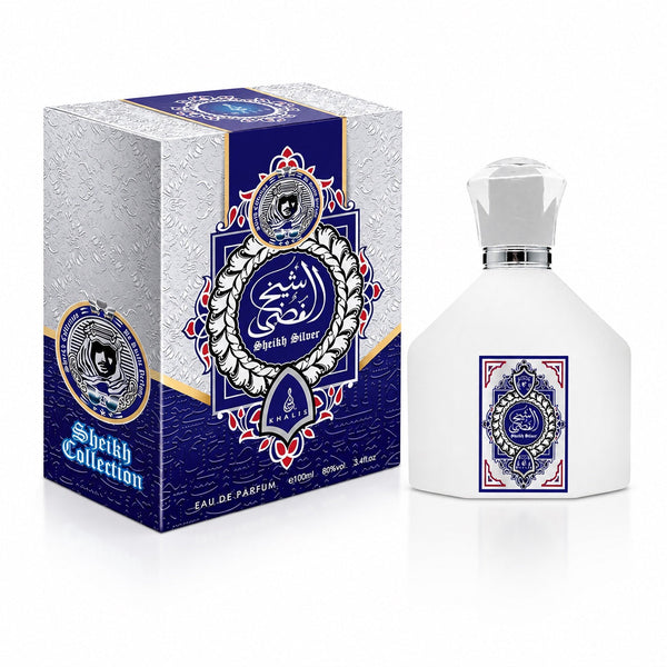 Khalis Sheikh Silver bottle and matching box