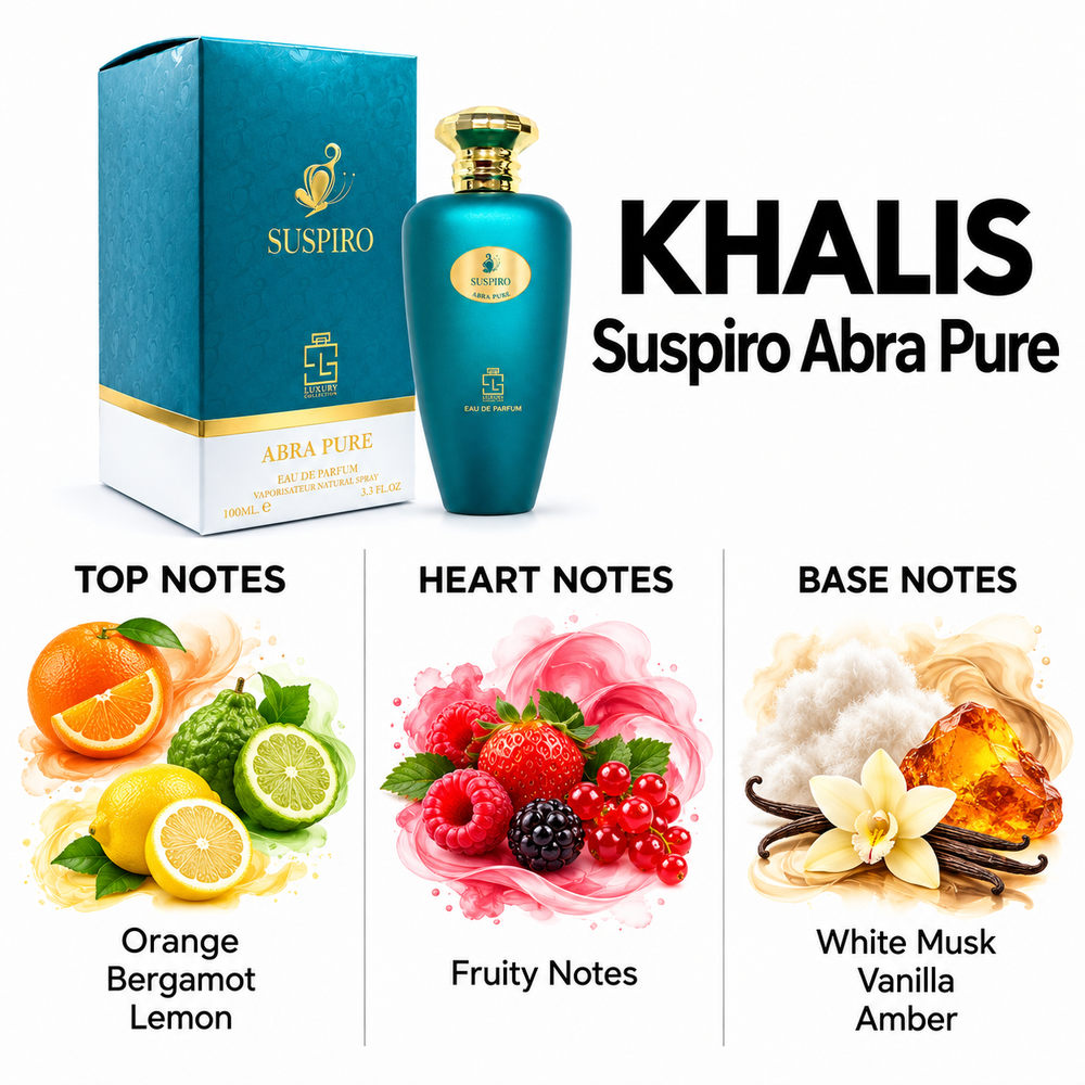 Khalis Suspiro Abra Pure — top, heart and base fragrance notes