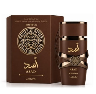 Lattafa Asad Bourbon original bottle and packaging
