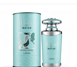 Lattafa Mayar Natural Intense original bottle and packaging