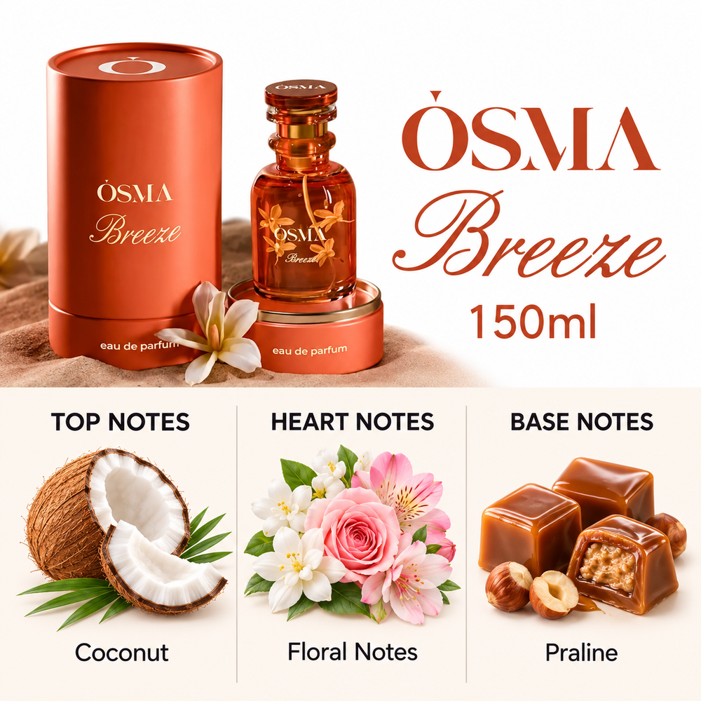 OSMA Breeze – 150ml — top, heart and base fragrance notes