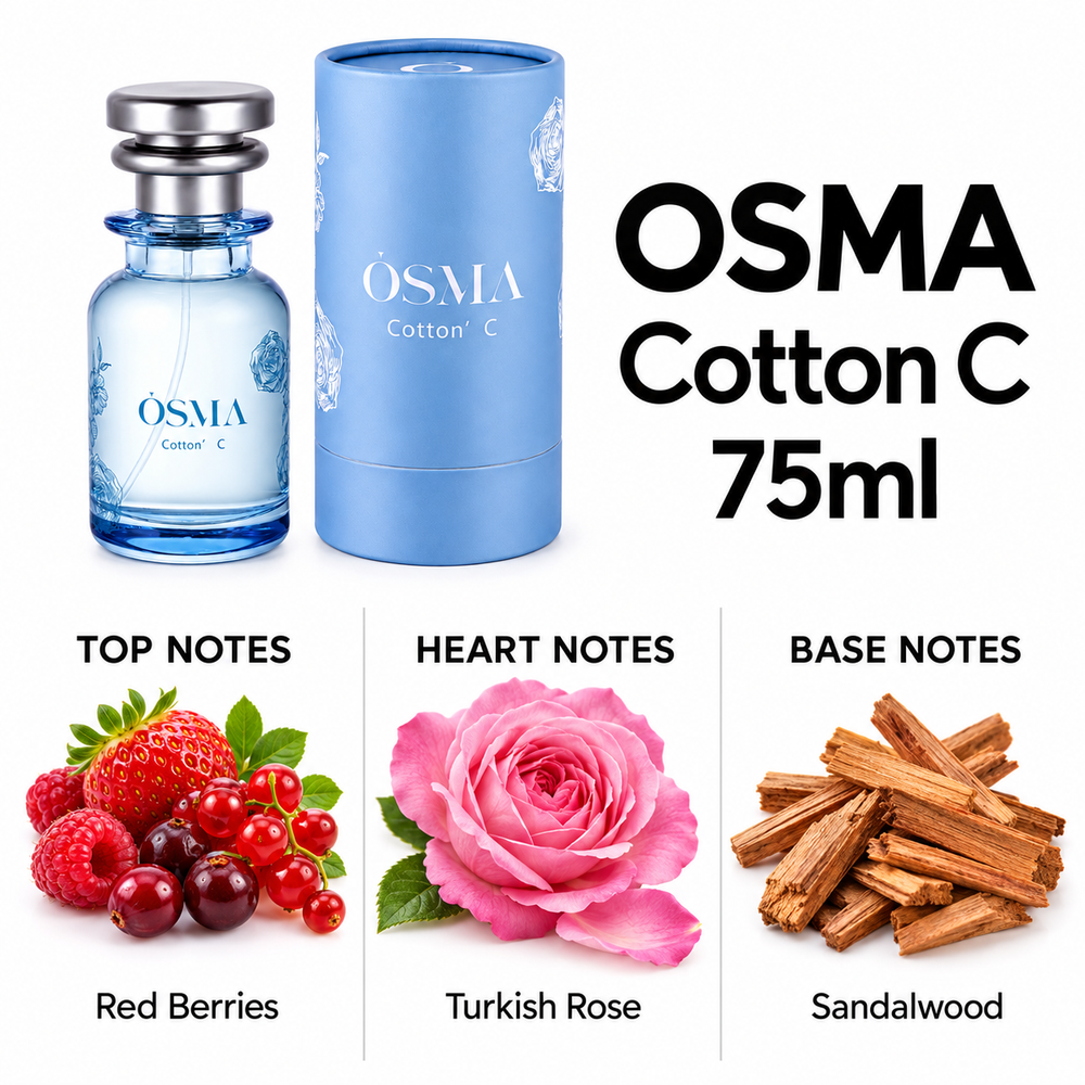 OSMA Cotton C – 75ml — top, heart and base fragrance notes
