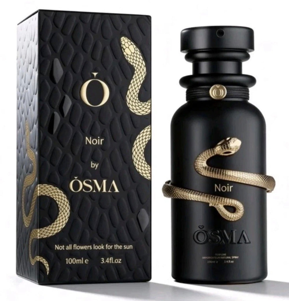 OSMA noir original bottle and matching package from catalogue