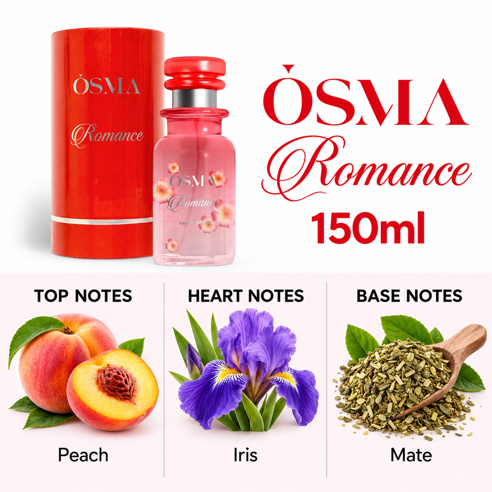 OSMA Romance – 150ml — top, heart and base fragrance notes
