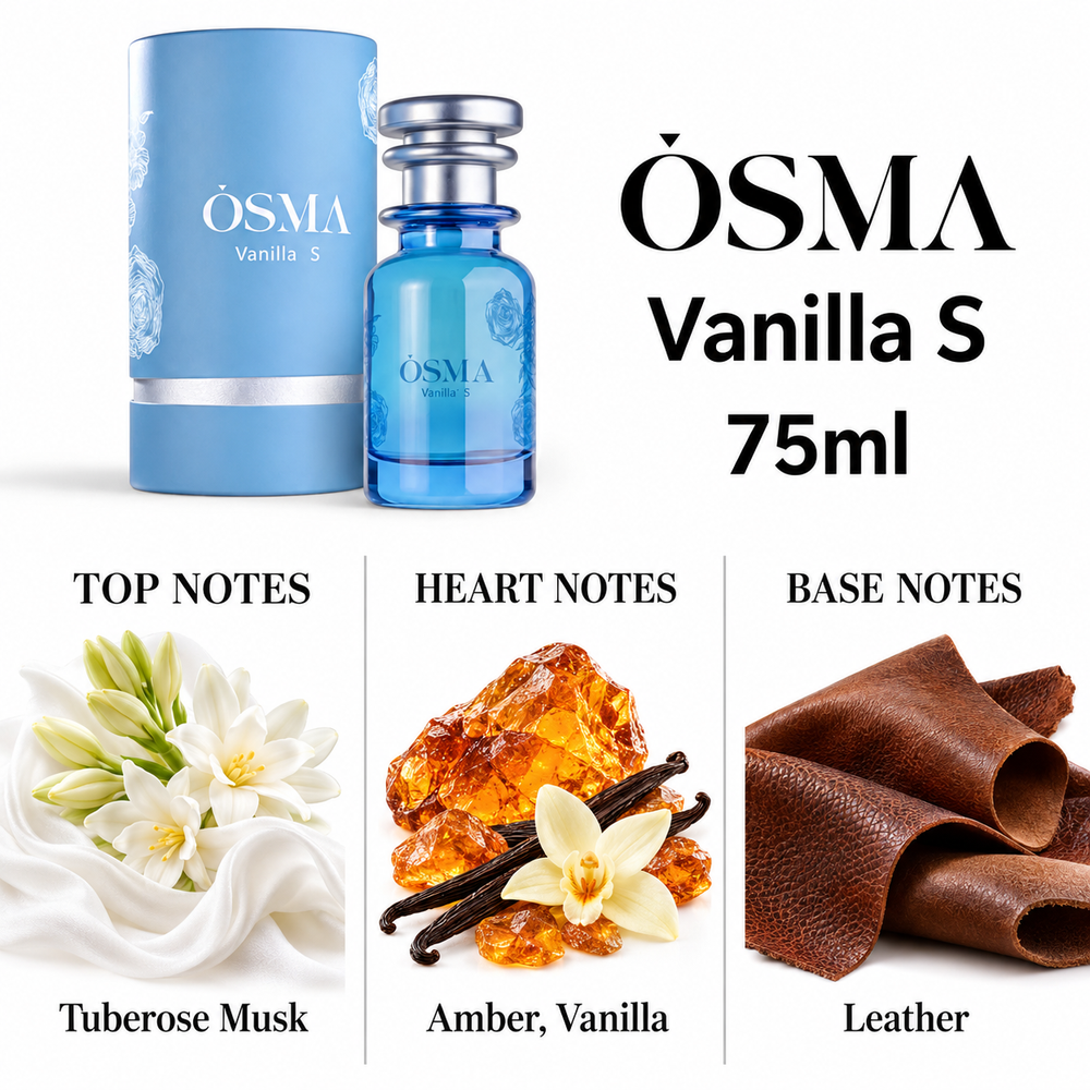 OSMA Vanilla S – 75ml — top, heart and base fragrance notes