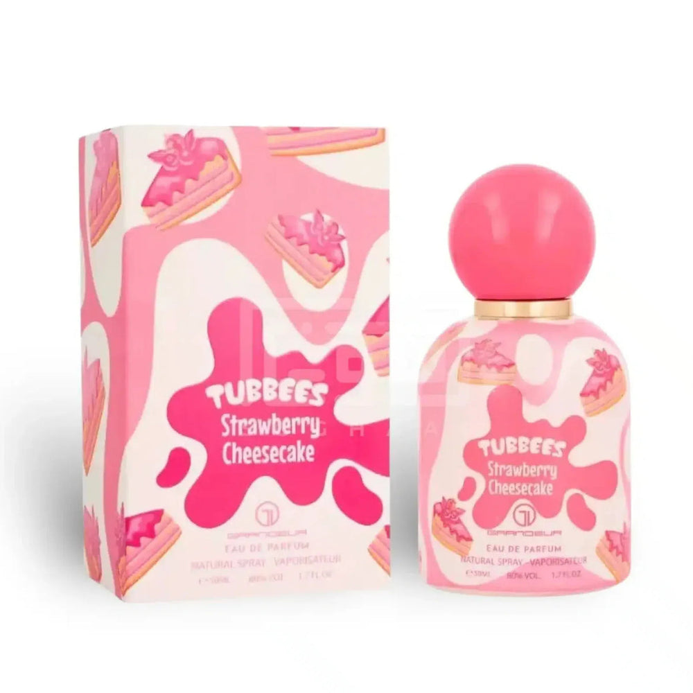 Tubbees Strawberry Cheesecake 50ml genuine bottle and matching box on white background