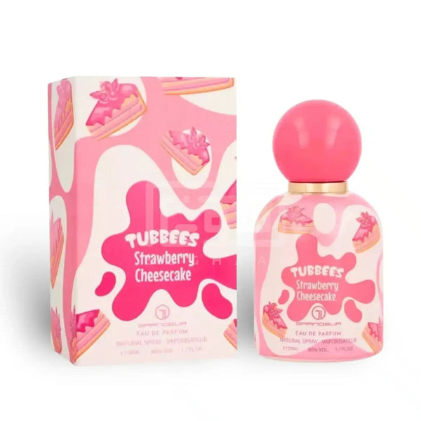 Tubbees Strawberry Cheesecake 50ml genuine bottle and matching box on white background